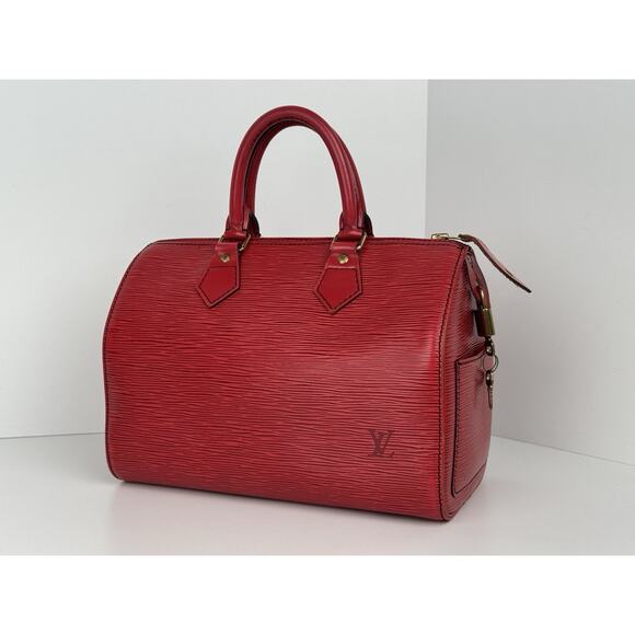 Louis Vuitton Epi Speedy 25 Handbag Castillan Red Leather - Picture 1 of 16